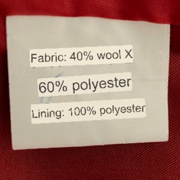 Double Breasted Empire A-line Black Wool Blend Die-cut Red Hem Dress Size 6 - Picture 13 of 16